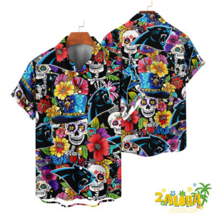 Carolina Panthers | Cinco de Mayo Day of the Dead Mexican Skull Chest Hawaiian Shirt