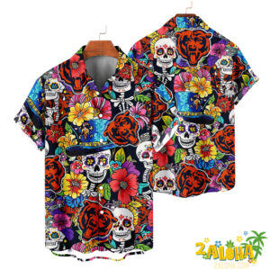 Chicago Bears | Cinco de Mayo Day of the Dead Mexican Skull Chest Hawaiian Shirt