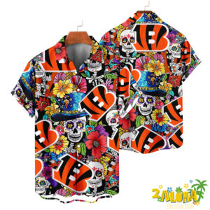 Cincinnati Bengals | Cinco de Mayo Day of the Dead Mexican Skull Chest Hawaiian Shirt