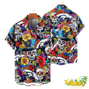 Denver Broncos | Cinco de Mayo Day of the Dead Mexican Skull Chest Hawaiian Shirt