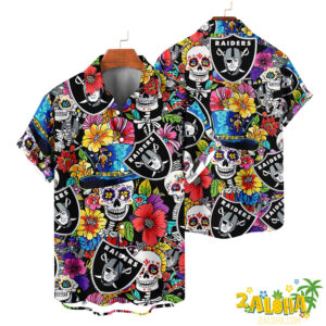 Las Vegas Raiders | Cinco de Mayo Day of the Dead Mexican Skull Chest Hawaiian Shirt