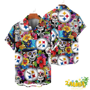 Pittsburgh Steelers | Cinco de Mayo Day of the Dead Mexican Skull Chest Hawaiian Shirt