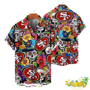 San Francisco 49ers | Cinco de Mayo Day of the Dead Mexican Skull Chest Hawaiian Shirt