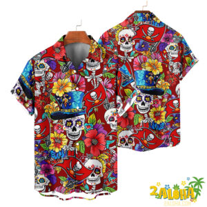 Tampa Bay Buccaneers | Cinco de Mayo Day of the Dead Mexican Skull Chest Hawaiian Shirt