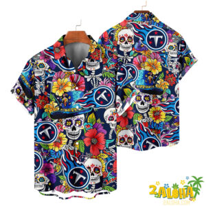 Tennessee Titans | Cinco de Mayo Day of the Dead Mexican Skull Chest Hawaiian Shirt