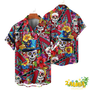 Arizona Diamondbacks | Cinco de Mayo Day of the Dead Mexican Skull Chest Hawaiian Shirt
