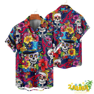 Atlanta Braves | Cinco de Mayo Day of the Dead Mexican Skull Chest Hawaiian Shirt