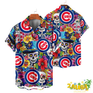 Chicago Cubs | Cinco de Mayo Day of the Dead Mexican Skull Chest Hawaiian Shirt