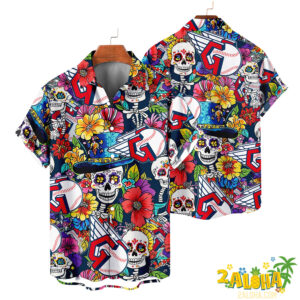 Cleveland Guardians | Cinco de Mayo Day of the Dead Mexican Skull Chest Hawaiian Shirt