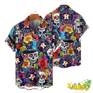 Houston Astros | Cinco de Mayo Day of the Dead Mexican Skull Chest Hawaiian Shirt