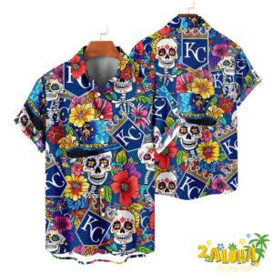 Kansas City Royals | Cinco de Mayo Day of the Dead Mexican Skull Chest Hawaiian Shirt