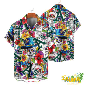 Oakland Athletics | Cinco de Mayo Day of the Dead Mexican Skull Chest Hawaiian Shirt