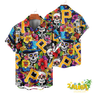 Pittsburgh Pirates | Cinco de Mayo Day of the Dead Mexican Skull Chest Hawaiian Shirt