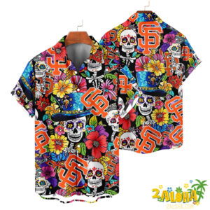 San Francisco Giants | Cinco de Mayo Day of the Dead Mexican Skull Chest Hawaiian Shirt