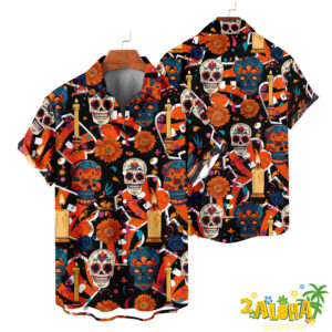 Cincinnati Bengals | Cinco de Mayo Day of the Dead Mexican Skull Guitar Hawaiian Shirt V2