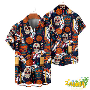 Denver Broncos | Cinco de Mayo Day of the Dead Mexican Skull Guitar Hawaiian Shirt V2