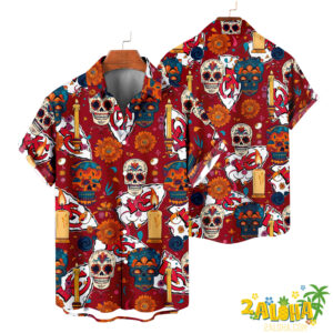 Kansas City Chiefs | Cinco de Mayo Day of the Dead Mexican Skull Guitar Hawaiian Shirt V2