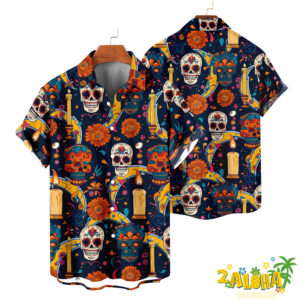Los Angeles Chargers | Cinco de Mayo Day of the Dead Mexican Skull Guitar Hawaiian Shirt V2
