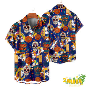 Los Angeles Rams | Cinco de Mayo Day of the Dead Mexican Skull Guitar Hawaiian Shirt V2