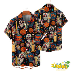 New Orleans Saints | Cinco de Mayo Day of the Dead Mexican Skull Guitar Hawaiian Shirt V2