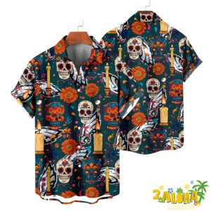 Philadelphia Eagles | Cinco de Mayo Day of the Dead Mexican Skull Guitar Hawaiian Shirt V2