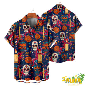 Atlanta Braves | Cinco de Mayo Day of the Dead Mexican Skull Guitar Hawaiian Shirt V2