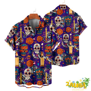Colorado Rockies | Cinco de Mayo Day of the Dead Mexican Skull Guitar Hawaiian Shirt V2