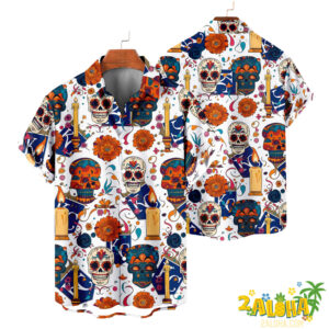 Kansas City Royals | Cinco de Mayo Day of the Dead Mexican Skull Guitar Hawaiian Shirt V2