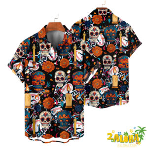 Miami Marlins | Cinco de Mayo Day of the Dead Mexican Skull Guitar Hawaiian Shirt V2