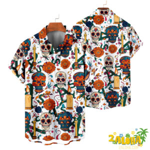 Oakland Athletics | Cinco de Mayo Day of the Dead Mexican Skull Guitar Hawaiian Shirt V2