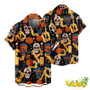Pittsburgh Pirates | Cinco de Mayo Day of the Dead Mexican Skull Guitar Hawaiian Shirt V2