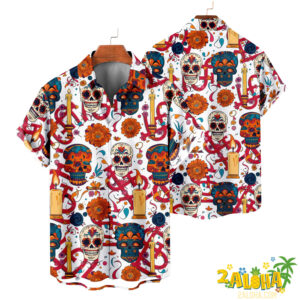 St. Louis Cardinals | Cinco de Mayo Day of the Dead Mexican Skull Guitar Hawaiian Shirt V2