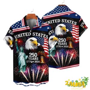 Moisture Wicking 250th Anniversary Of The United States Independence Day Holiday Hawaiian Shirt