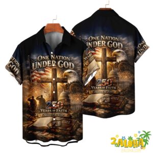Moisture-Wicking American Flag 1776 Independence Day Holiday Hawaiian Shirt