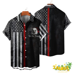 Moisture-Wicking 250th Independence Day Gradient Abstract American Flag Statue Of Liberty Fireworks Hawaiian Shirt