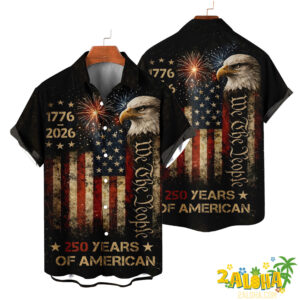 Moisture Wicking 250th Anniversary Of The United States Independence Day Holiday Hawaiian Shirt