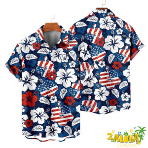 250th Anniversary Independent Day American Floral American Flag Hawaiian Shirt