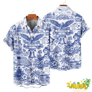 250 Years of America Hawaiian Shirt 1776–2026 | Vintage Patriotic AOP Hawaii Shirt | 4th of July Shirt