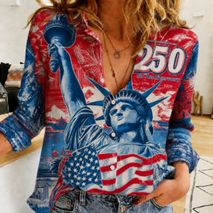 America 250th Anniversary Statue of Liberty Women’s Casual Shirt