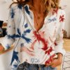 Independence Day Patriotic Leaf Print Women’s Casual Shirt
