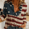 Vintage Script American Flag Women’s Casual Shirt