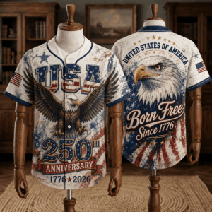 Patriotic Statue of Liberty 1776–2026 - USA 250th Anniversary Bald Eagle Baseball Jersey
